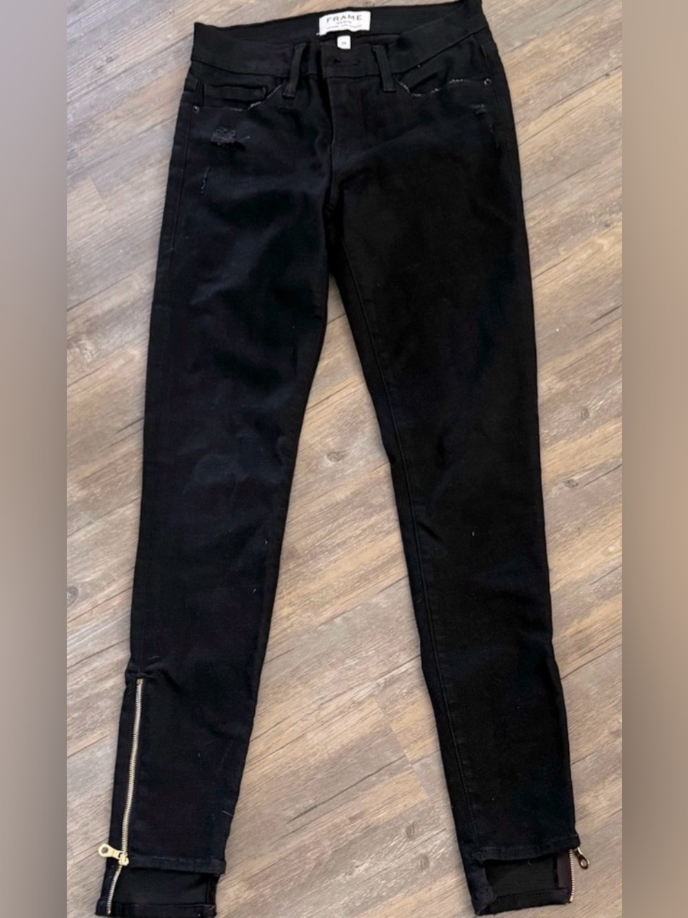Frame Denim black skinny jeans